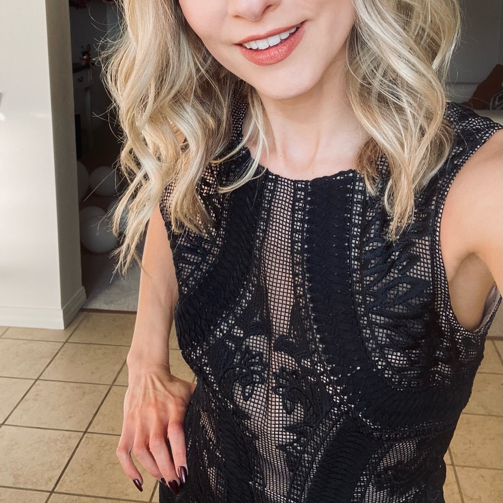 BCBGMaxAzria Lace overlay Gown!  Only wore once to military ball 😊